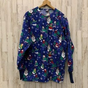 Barco Womens Holiday Scrub Jacket